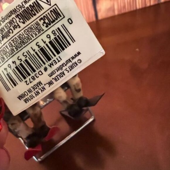 Kurt Adler Moose Couple On ski lift Swing Christmas Ornament santa hat & scarf - Picture 6 of 6